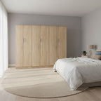 Ντουλάπα εξάφυλλη Athos ΙΙ sonoma 240x42x180εκ