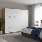 Ντουλάπα εξάφυλλη Athos sonoma-λευκό 180x42x180εκ