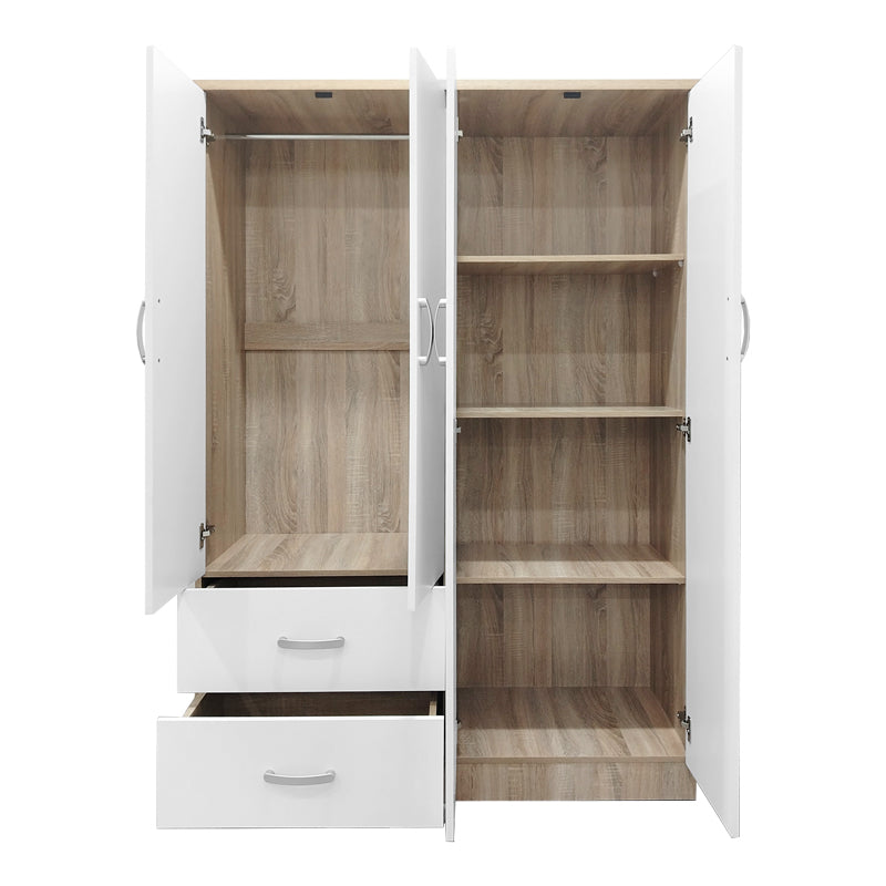 Ντουλάπα εξάφυλλη Athos Sonoma-λευκό 200.5x42x180εκ