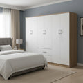 Ντουλάπα εξάφυλλη Athos Ι sonoma-λευκό 200.5x42x180εκ