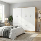 Ντουλάπα πεντάφυλλη Athos sonoma-λευκό 170x42x180εκ