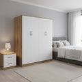 Ντουλάπα τετράφυλλη Athos Ι sonoma-λευκό 160x42x180εκ