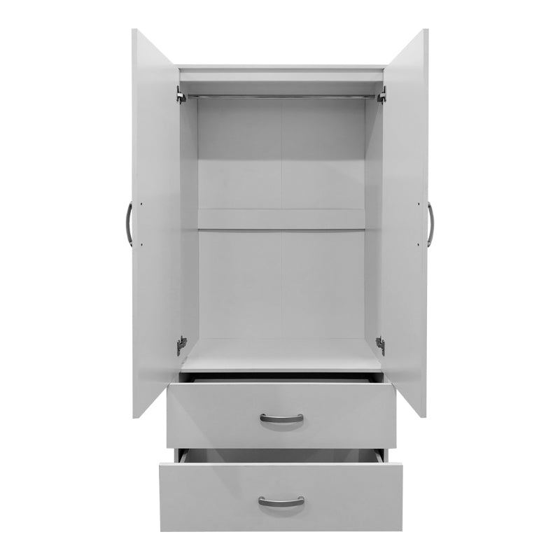 Ντουλάπα τετράφυλλη με πατάρι Athos λευκή 160x42x240εκ