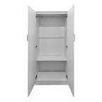 Ντουλάπα εξάφυλλη με πατάρι Athos I λευκή 240x42x240εκ