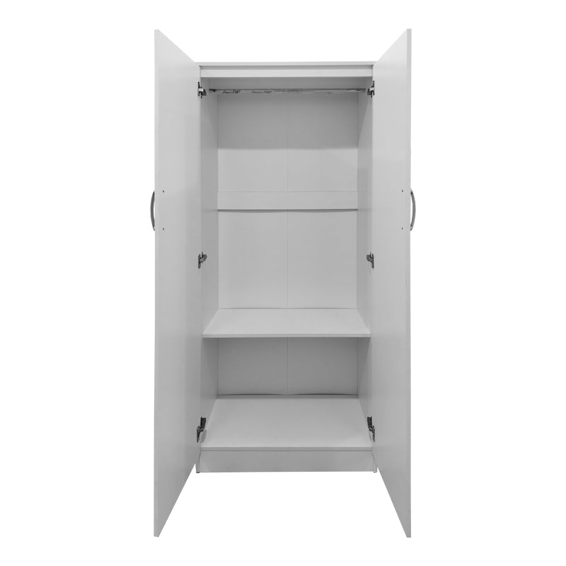 Ντουλάπα εξάφυλλη με πατάρι Athos I λευκή 240x42x240εκ