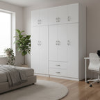 Ντουλάπα πεντάφυλλη με πατάρι Athos I λευκή 170x42x240εκ