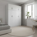 Ντουλάπα τετράφυλλη με πατάρι Athos Ι λευκή 160x42x240εκ