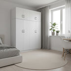 Ντουλάπα τετράφυλλη με πατάρι Athos Ι λευκή 160x42x240εκ