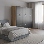 Ντουλάπα εξάφυλλη Athos sonoma-ανθρακί 240x42x180εκ