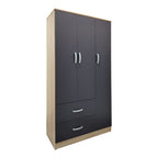 Ντουλάπα πεντάφυλλη Athos sonoma-ανθρακί 170x42x180εκ