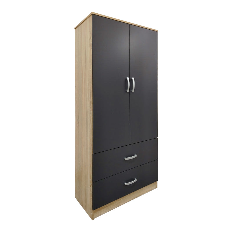 Ντουλάπα πεντάφυλλη Athos sonoma-ανθρακί 170x42x180εκ