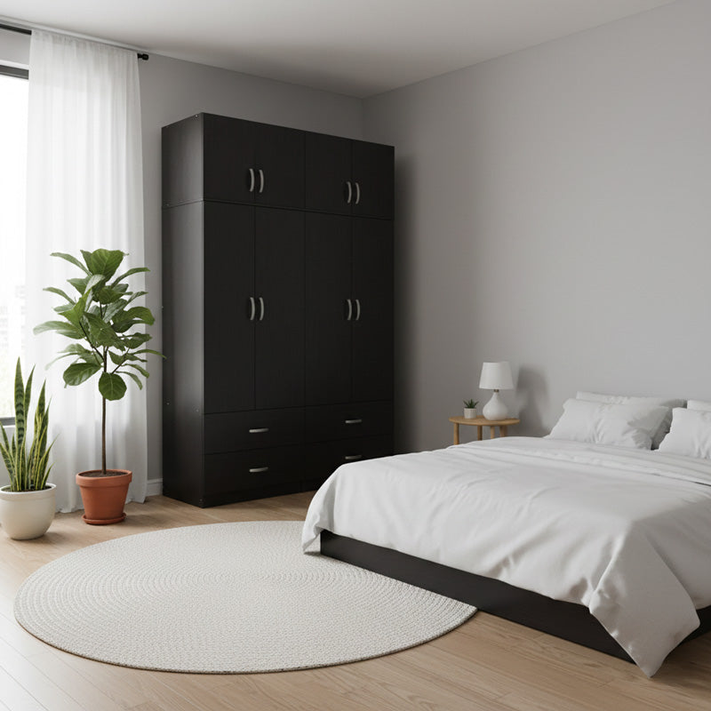 Ντουλάπα τετράφυλλη με πατάρι Athos wenge 160x42x240εκ