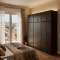 Ντουλάπα εξάφυλλη με πατάρι Athos wenge 240x42x240εκ