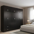 Ντουλάπα εξάφυλλη με πατάρι Athos I wenge 240x42x240εκ