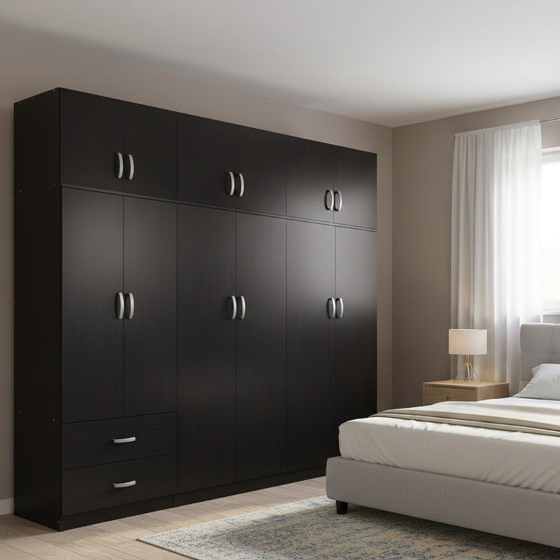 Ντουλάπα εξάφυλλη με πατάρι Athos I wenge 240x42x240εκ