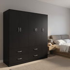 Ντουλάπα πεντάφυλλη με πατάρι Athos wenge 170x42x240εκ