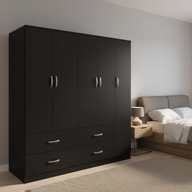 Ντουλάπα πεντάφυλλη με πατάρι Athos wenge 170x42x240εκ