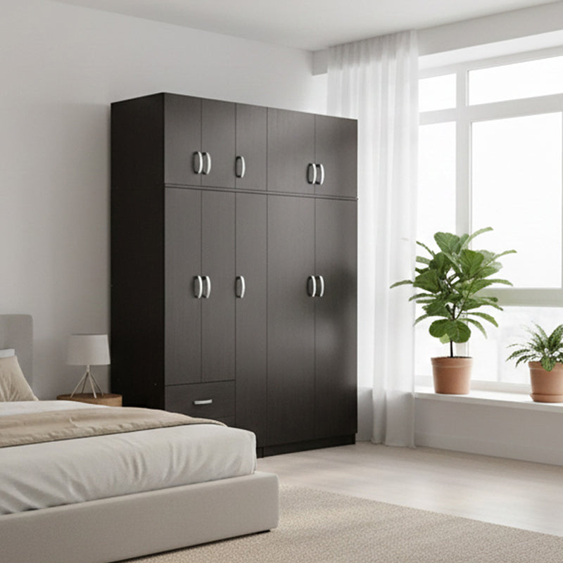 Ντουλάπα πεντάφυλλη με πατάρι Athos I wenge 170x42x240εκ