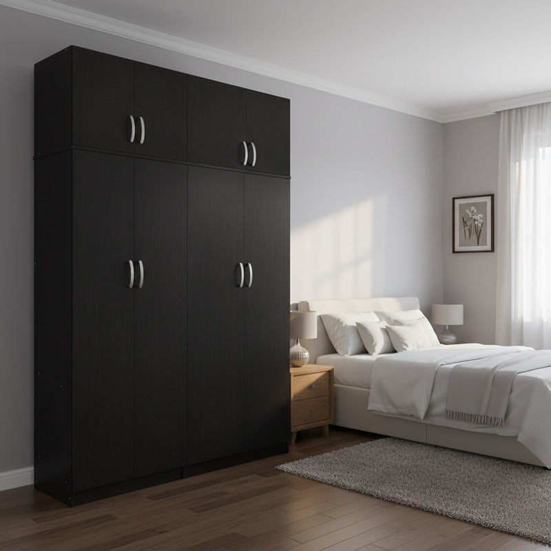 Ντουλάπα τετράφυλλη με πατάρι Athos Ι wenge 160x42x240εκ