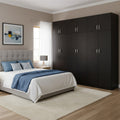 Ντουλάπα εξάφυλλη με πατάρι Athos ΙΙ wenge 240x42x240εκ