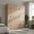 Ντουλάπα εξάφυλλη με πατάρι Athos sonoma 180x42x240εκ
