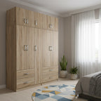 Ντουλάπα πεντάφυλλη με πατάρι Athos sonoma 170x42x240εκ