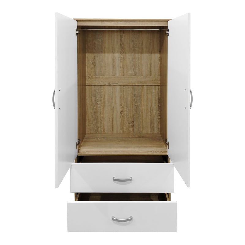 Ντουλάπα τετράφυλλη με πατάρι Athos sonoma-λευκή 160x42x240εκ