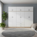 Ντουλάπα εξάφυλλη με πατάρι Athos I sonoma-λευκή 240x42x240εκ
