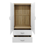 Ντουλάπα πεντάφυλλη με πατάρι Athos sonoma-λευκή 170x42x240εκ