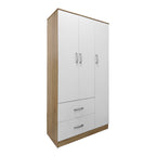 Ντουλάπα πεντάφυλλη με πατάρι Athos I sonoma-λευκή 170x42x240εκ