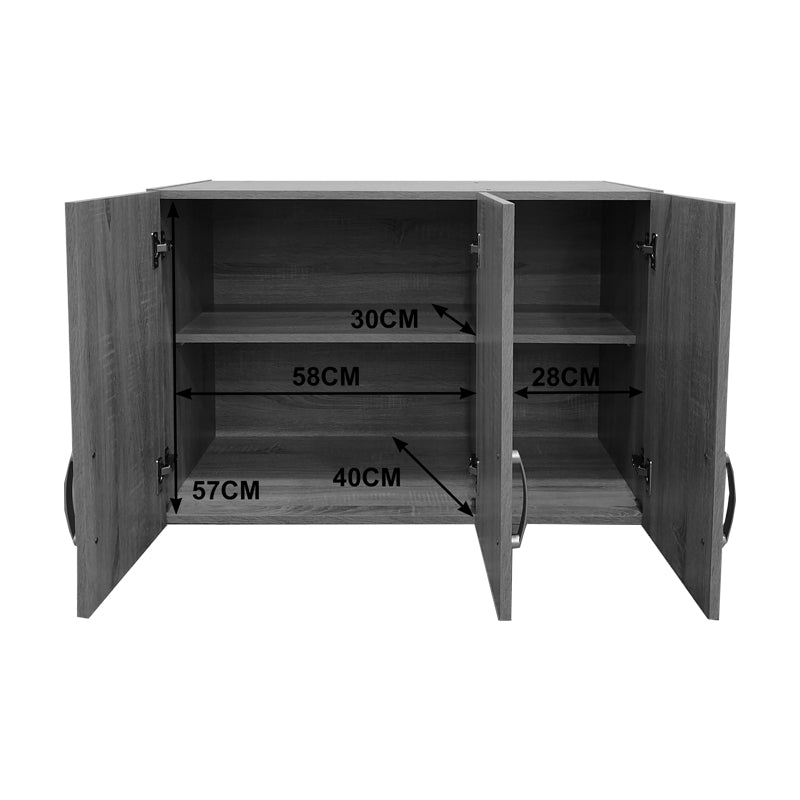 Ντουλάπα πεντάφυλλη με πατάρι Athos I sonoma-λευκή 170x42x240εκ