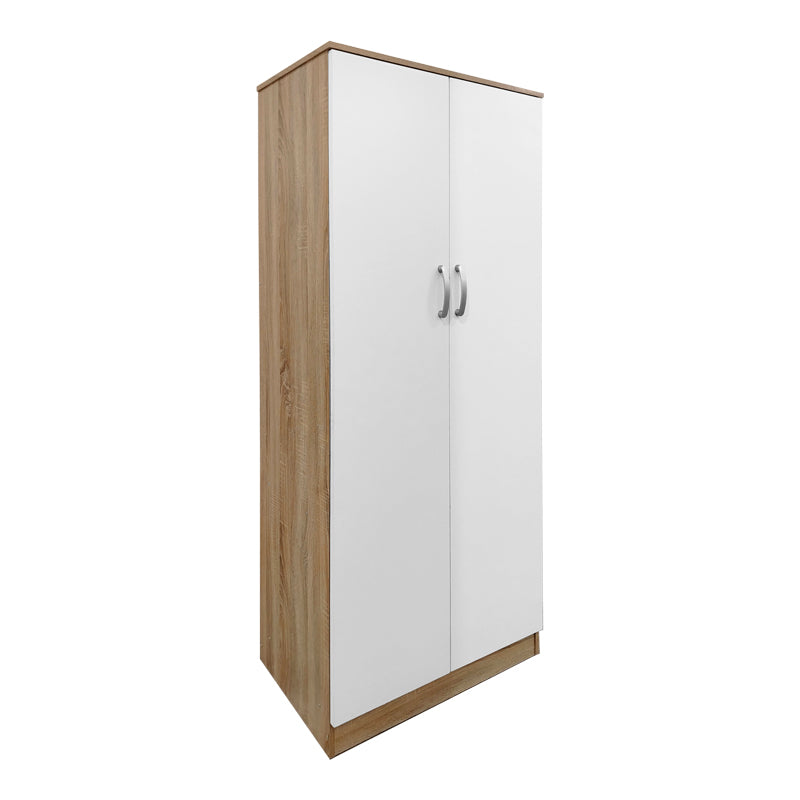 Ντουλάπα πεντάφυλλη με πατάρι Athos I sonoma-λευκή 170x42x240εκ