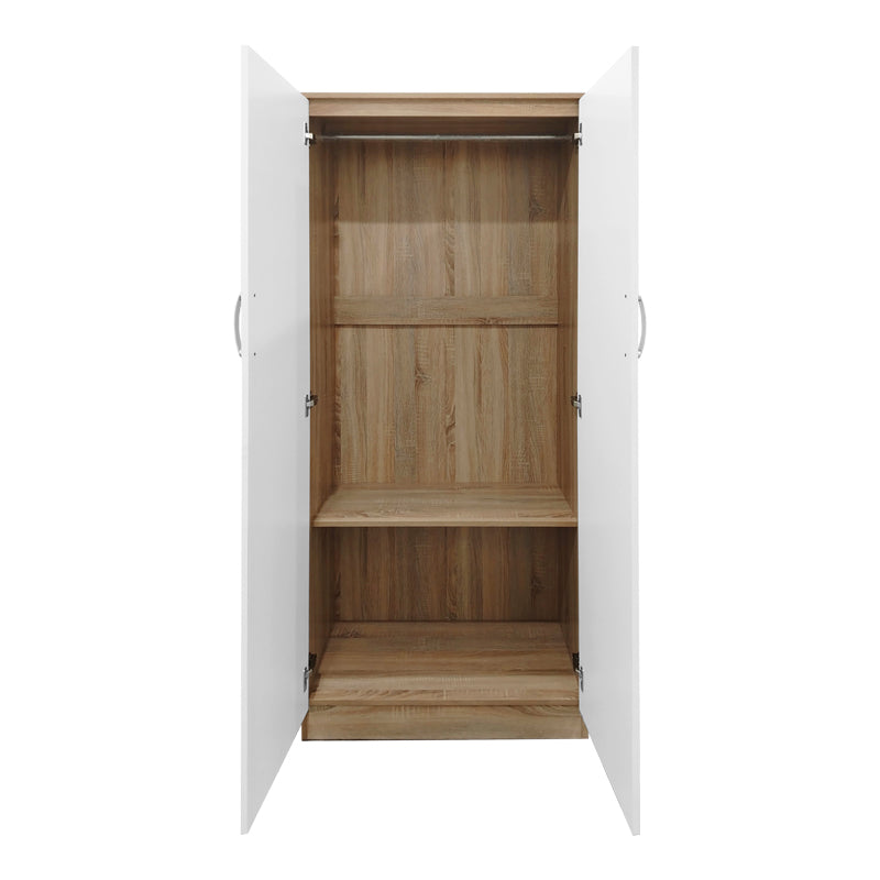 Ντουλάπα πεντάφυλλη με πατάρι Athos I sonoma-λευκή 170x42x240εκ