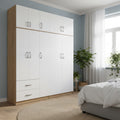 Ντουλάπα πεντάφυλλη με πατάρι Athos I sonoma-λευκή 170x42x240εκ