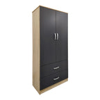 Ντουλάπα εξάφυλλη με πατάρι Athos sonoma-ανθρακί 240x42x240εκ