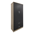 Ντουλάπα εξάφυλλη με πατάρι Athos I sonoma-ανθρακί 240x42x240εκ