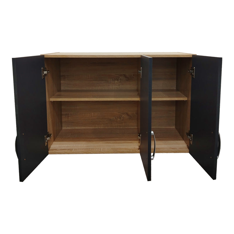 Ντουλάπα εξάφυλλη με πατάρι Athos sonoma-ανθρακί 180x42x240εκ