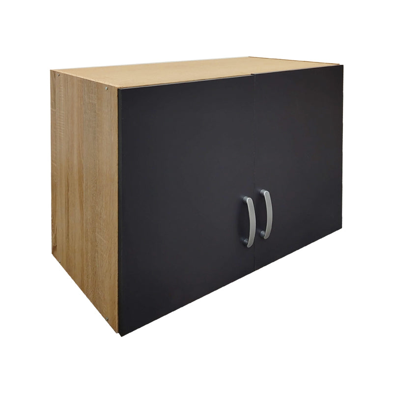 Ντουλάπα πεντάφυλλη με πατάρι Athos sonoma-ανθρακί 170x42x240εκ