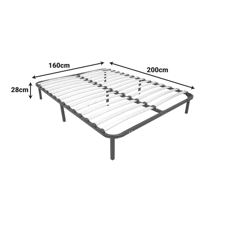 Κρεβάτι-υπόστρωμα Amaso μεταλλικό μαύρο 160x200x28εκ