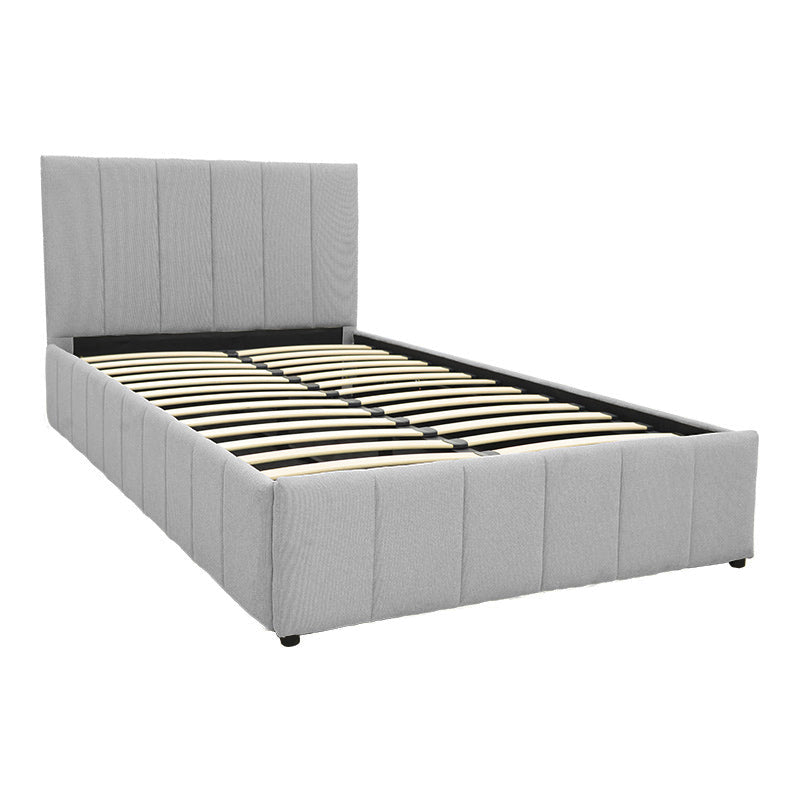 Κρεβάτι Snuggle με αποθηκευτικό χώρο ύφασμα γκρι 120x200εκ