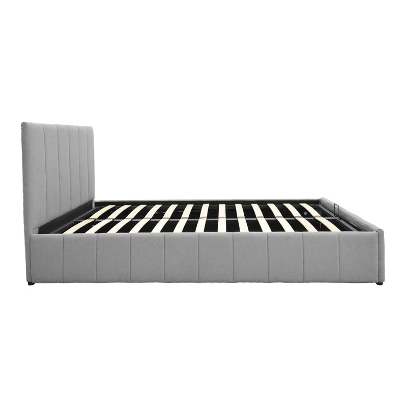 Κρεβάτι Snuggle με αποθηκευτικό χώρο ύφασμα γκρι 120x200εκ