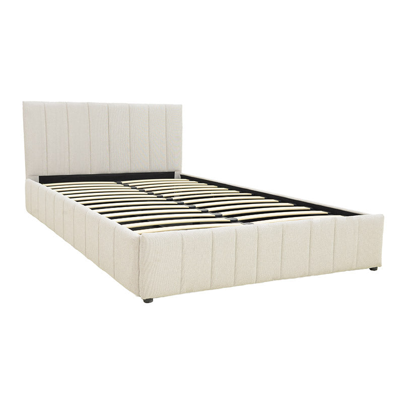 Κρεβάτι Snuggle με αποθηκευτικό χώρο ύφασμα μπεζ 160x200εκ