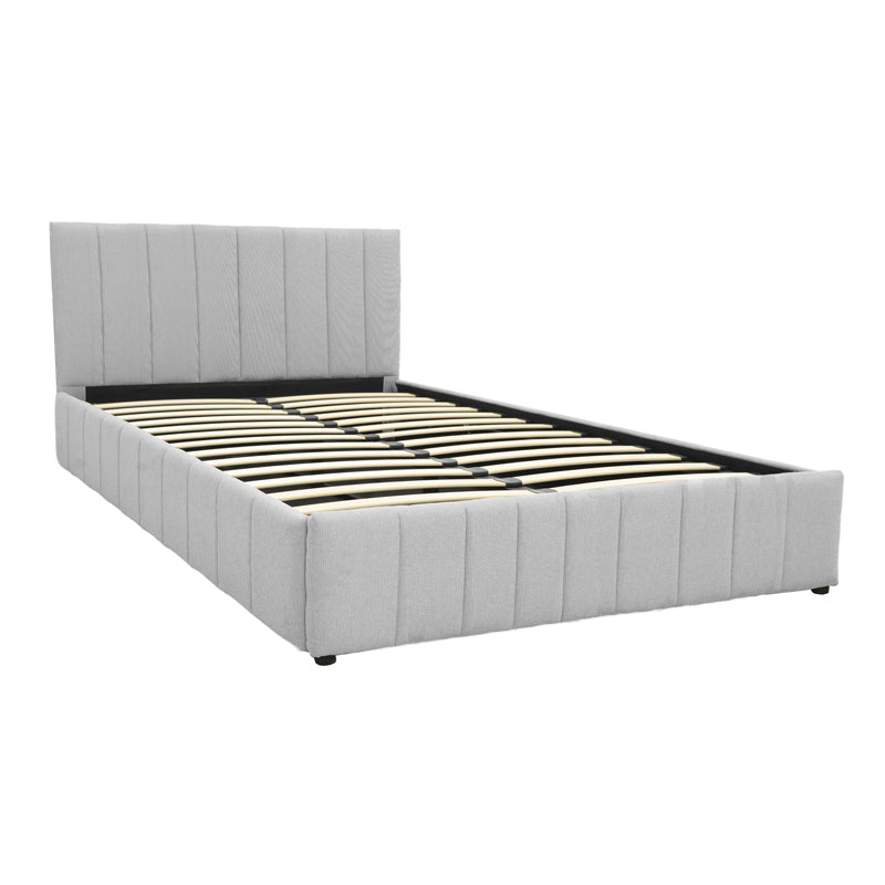 Κρεβάτι Snuggle με αποθηκευτικό χώρο ύφασμα γκρι 160x200εκ