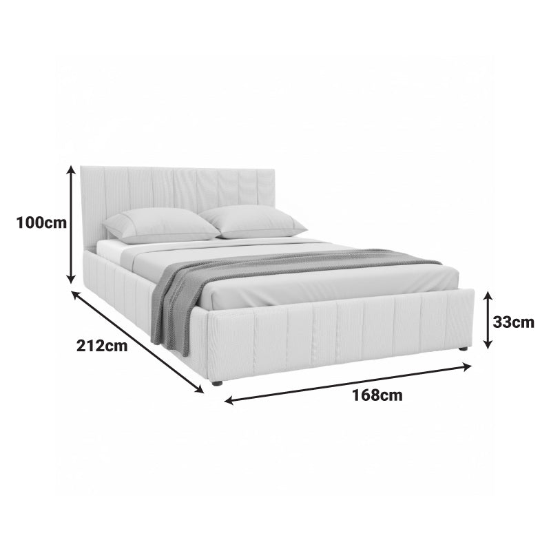 Κρεβάτι Snuggle με αποθηκευτικό χώρο ύφασμα γκρι 160x200εκ