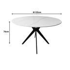 Τραπέζι Orbital sintered stone μαύρη όψη μαρμάρου με μαύρα μεταλλικά πόδια Φ120x76εκ