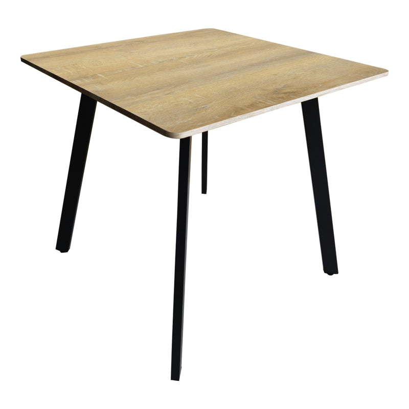 Τραπέζι Squaro sonoma mdf με μαύρα μεταλλικά πόδια 80x80x75εκ