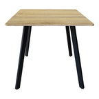 Τραπέζι Squaro sonoma mdf με μαύρα μεταλλικά πόδια 80x80x75εκ