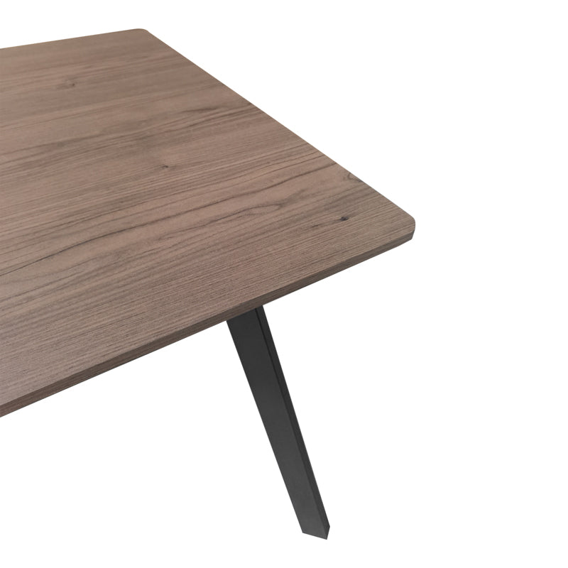 Τραπέζι Squaro καρυδί mdf με μαύρα μεταλλικά πόδια 80x80x75εκ