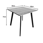 Τραπέζι Squaro sonoma mdf με λευκά μεταλλικά πόδια 80x80x75εκ