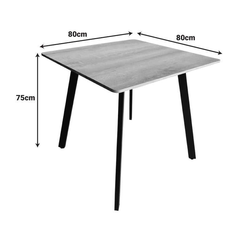 Τραπέζι Squaro sonoma mdf με λευκά μεταλλικά πόδια 80x80x75εκ